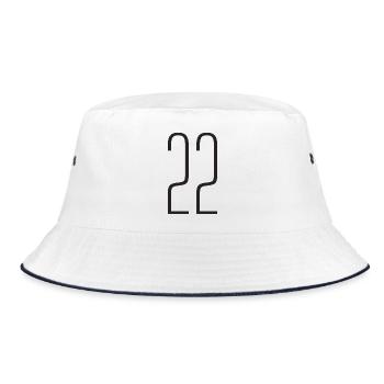22 - Bucket Hat - white/navy - Front