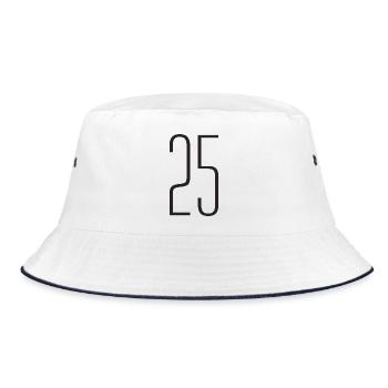 25 - Bucket Hat - Weiß/Navy - Vorne