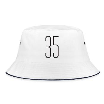 35 - Bucket Hat - Weiß/Navy - Vorne