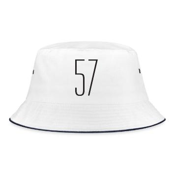 57 - Bucket Hat - Weiß/Navy - Vorne