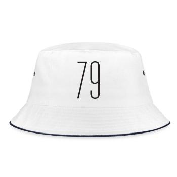 79 - Bucket Hat - white/navy - Front
