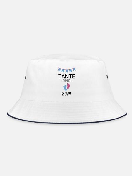 Tante Loading... 2024 - Bucket Hat - Weiß/Navy - Vorne