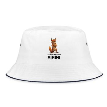 Eichhörnchen Baumhörnchen Ich höre immer Mimimi - Bucket Hat - Weiß/Navy - Vorne
