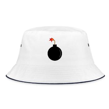 exploding bomb - Bucket Hat - white/navy - Front