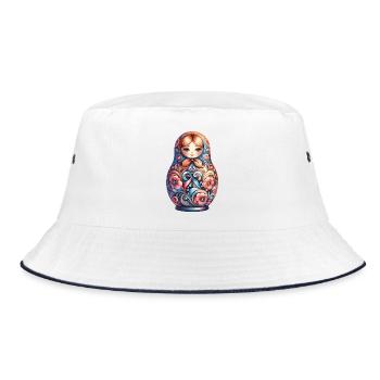 Matryoshka classic original gift - Bucket Hat - white/navy - Front