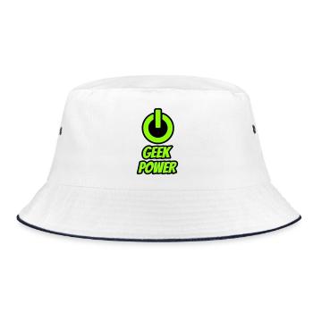 Geek power - Bucket Hat - white/navy - Front