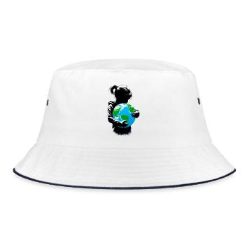Planet Erde - Bucket Hat - Weiß/Navy - Vorne