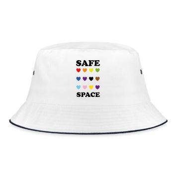 LGBTQ inclusive pride colors hearts SAFE SPACE - Bucket Hat - white/navy - Front