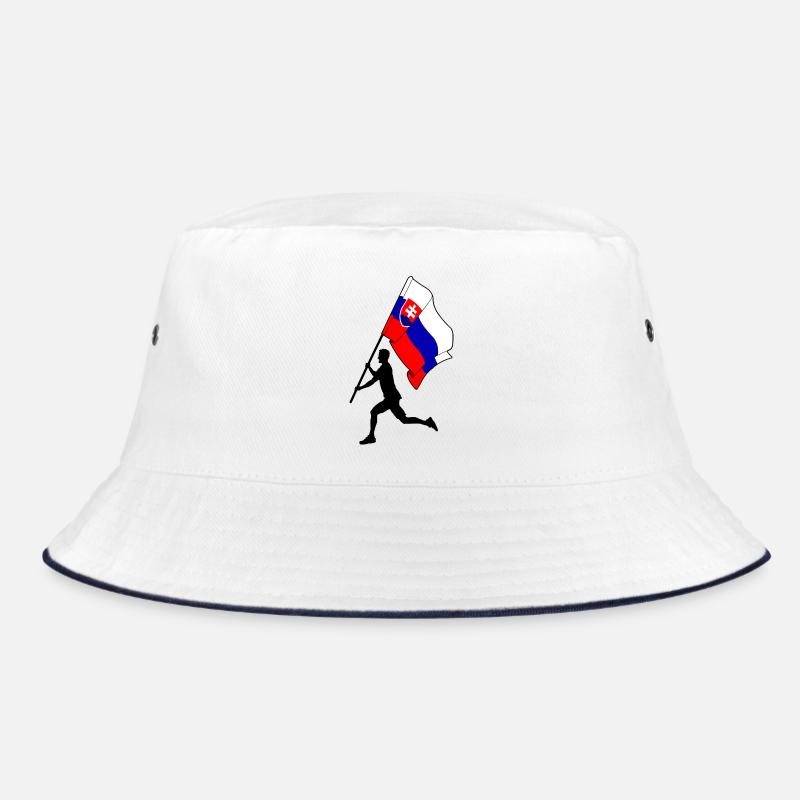 Flag Slovakia man running Bucket Hat