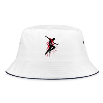 Breakdancer Dancer Silhouette en Rouge Noir - Bob - blanc/marine - Devant