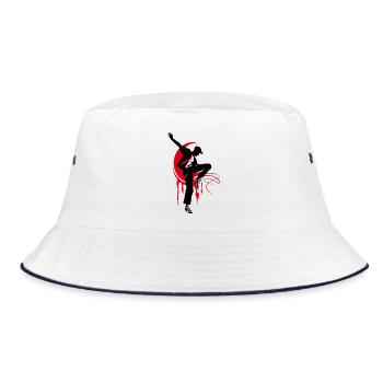 Breakdancer Dancer Silhouette en Rouge Noir - Bob - blanc/marine - Devant