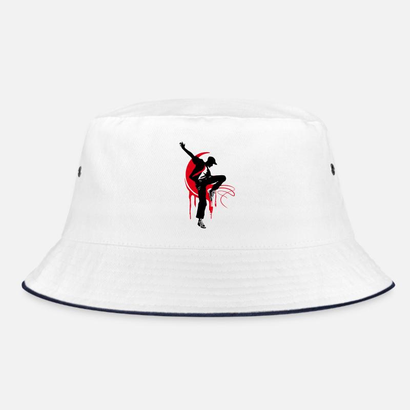 Breakdancer Dancer Silhouette en Rouge Noir Bob