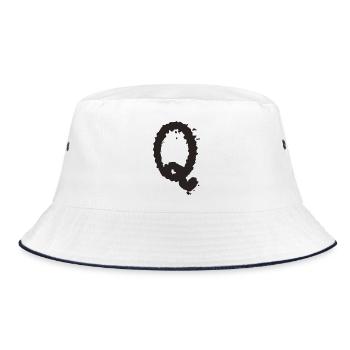 Q - Bucket Hat - white/navy - Front