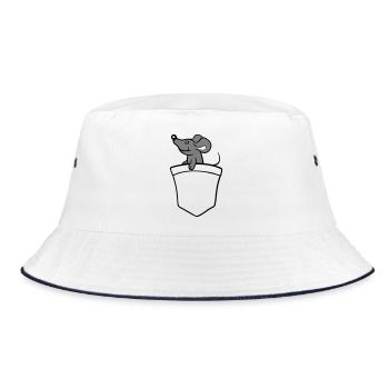 Maus Hemdtasche Tasche unterwegs auf Reisen Süß - Bucket Hat - Weiß/Navy - Vorne