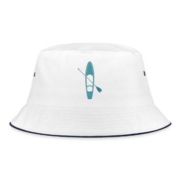 Standup Paddleboard Silhouette - Bucket Hat - white/navy - Front