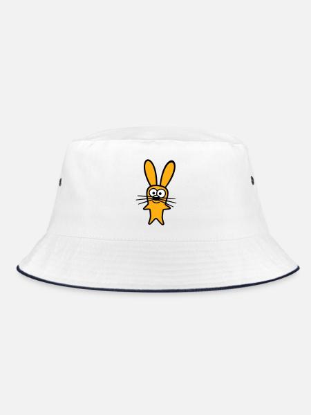 Bunny Rabbit Bunny Cartoon Small Animal Cute - Bucket Hat - white/navy - Front