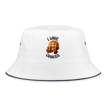 I LOVE COOKIES - Bucket Hat - white/navy - Front