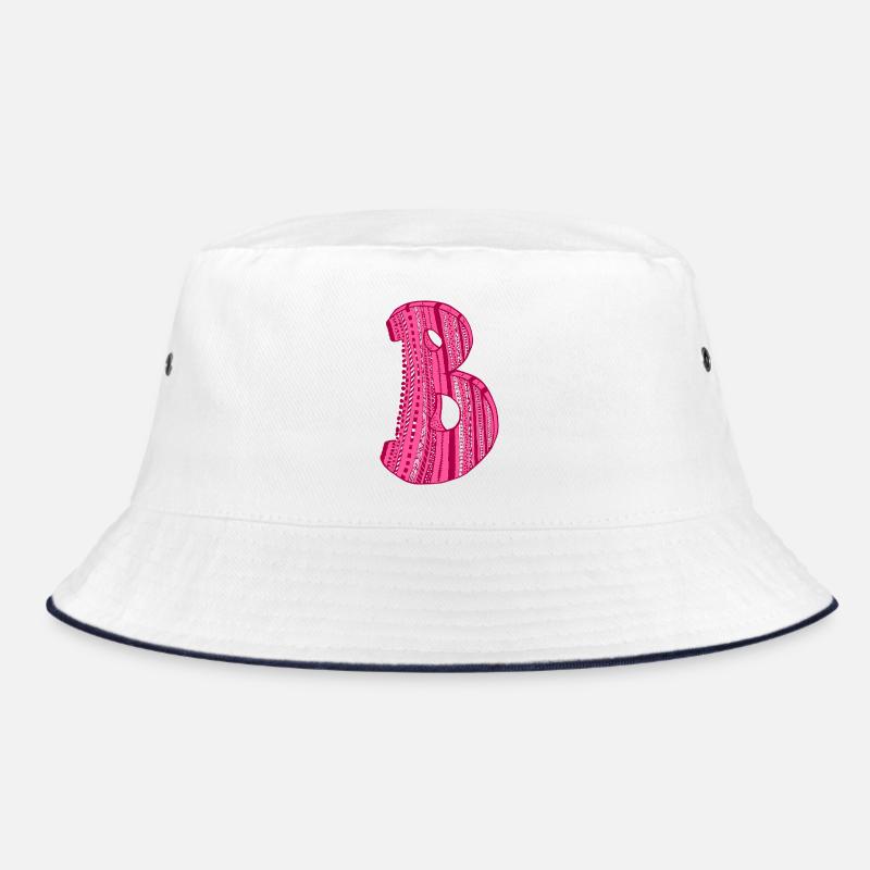 Buchstabe B mit Charakter in rot Bucket Hat