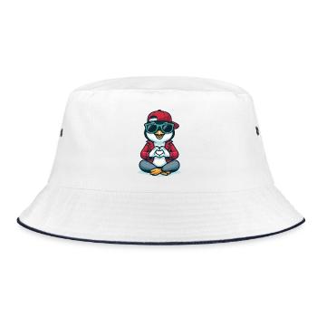 Cool Penguin Love - Bucket Hat - Weiß/Navy - Vorne