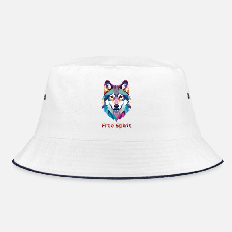 Geomorphischer Wolf mit Farbexplosion Bucket Hat