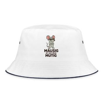 Mausig is the new courageous. - Bucket Hat - white/navy - Front