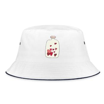 herz wärmeflasche illustration - Bucket Hat - Weiß/Navy - Vorne