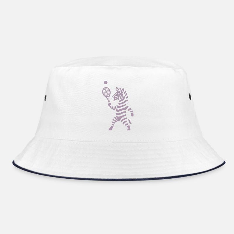 Minimalist Zebra Tennis Player Silhouette Bucket Hat