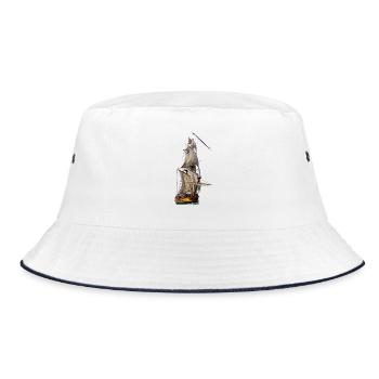 Sailing ship - Bucket Hat - white/navy - Front
