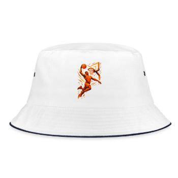 Basketball Slam Dunk Throw Player Dunking Gift - Bucket Hat - white/navy - Front