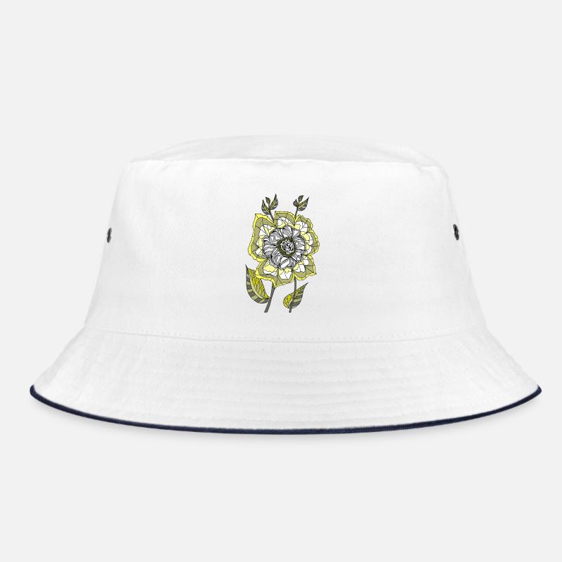 Abstract Rose in Yellow and Grey Tones Bucket Hat