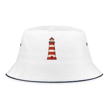 Leuchtturm - Bucket Hat - Weiß/Navy - Vorne