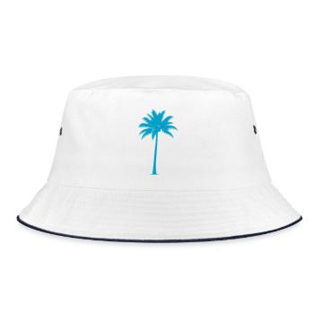 Palmier tropical aux tons bleus - Bob - blanc/marine - Devant