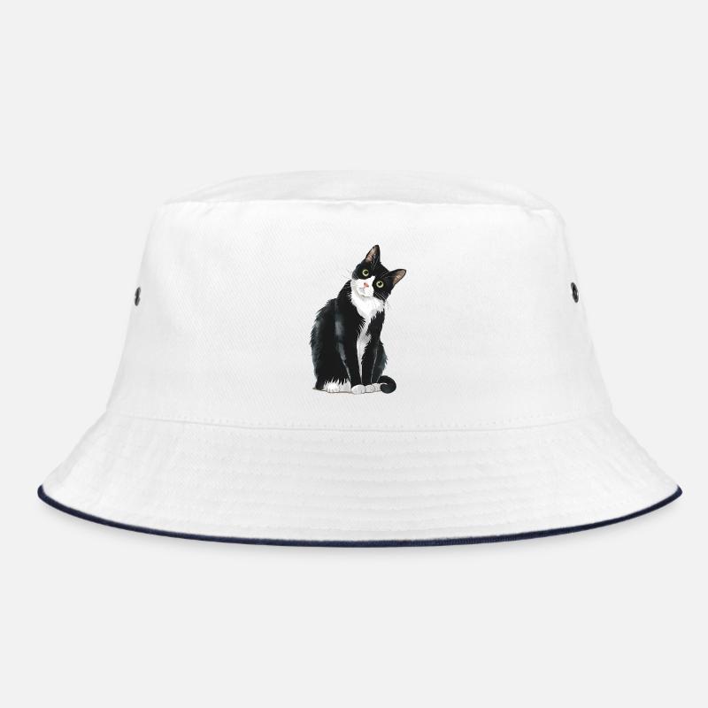 Black And White Cat Bucket Hat