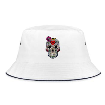 Sugar skull Halloween - Bucket Hat - white/navy - Front