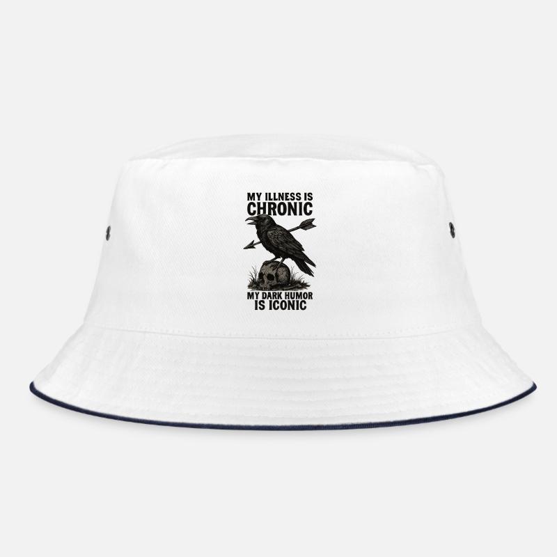 Chronic Illness Dark Humor Raven Tee Bucket Hat