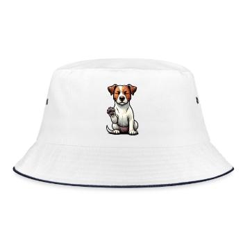 Jack Russel terrier Jack russel liebhaber Jackie - Bucket Hat - Weiß/Navy - Vorne