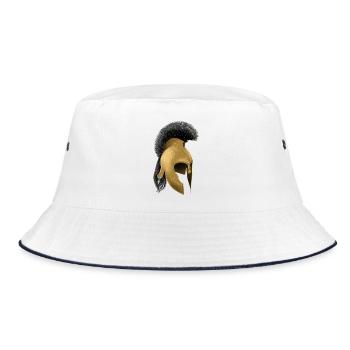 Antique gladiator helmet with black manganese - Bucket Hat - white/navy - Front