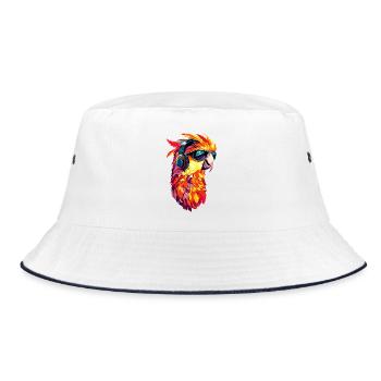 Parrot Macaw Parakeet Cockatoo Lover Parrots - Bucket Hat - white/navy - Front