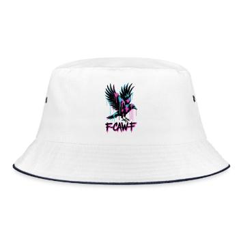 F-Caw-F Meme Crow - Bucket Hat - white/navy - Front