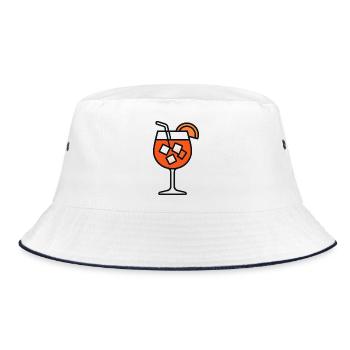 Party Spritz Glas Geschenkidee - Bucket Hat - Weiß/Navy - Vorne