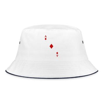 Playing Cards Contrast - Ace of Diamonds - Bucket Hat - white/navy - Front