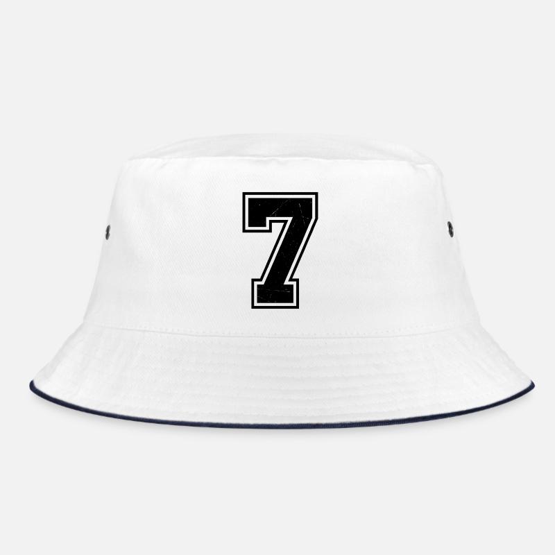 Grunge Seven Number with Scratched Texture Bucket Hat