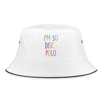 Disco Polo - Bucket Hat - Weiß/Navy - Vorne
