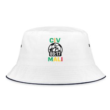 CIV vs Mali – 89:17 Too Late - Bucket Hat - white/navy - Front