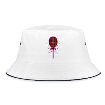 Tennis Racket Steamwave - Bucket Hat - white/navy - Front
