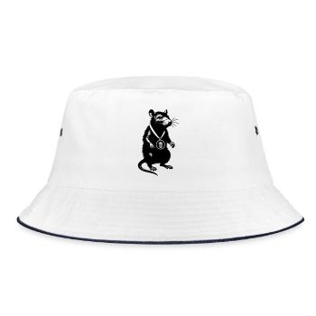 Please upload design - Bucket Hat - white/navy - Front