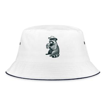 Tears of my Enemies - Raccoon - Bucket Hat - white/navy - Front