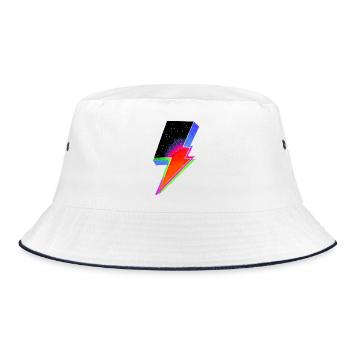 Elektrischer Neondonner - Bucket Hat - Weiß/Navy - Vorne