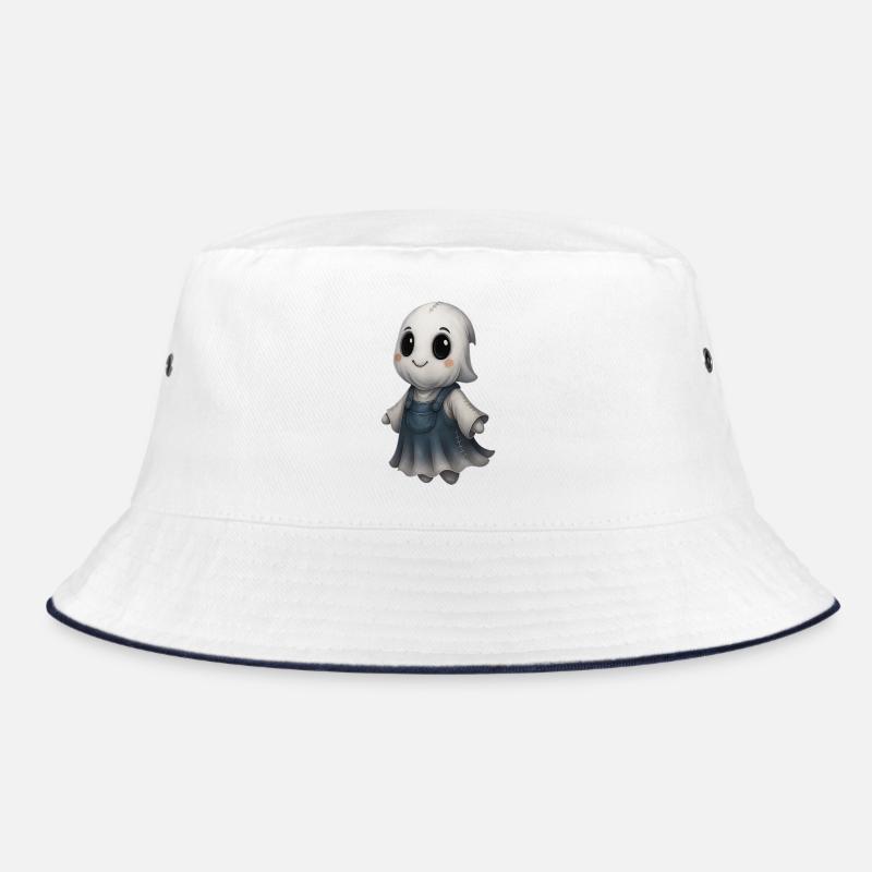 Cute Ghost Friend Patchwork Bucket Hat