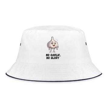 Ail avec de l’attitude : No Garlic No Glory - Bob - blanc/marine - Devant